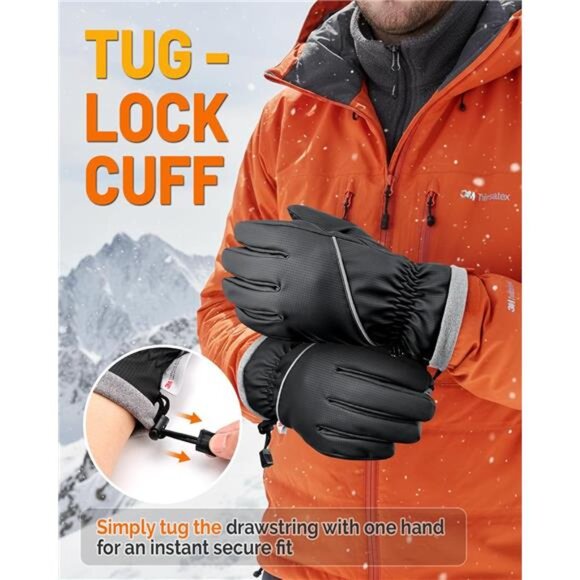 Men's Winter Gloves Waterproof Warm Touch Screen Gloves - Picture 5 of 7